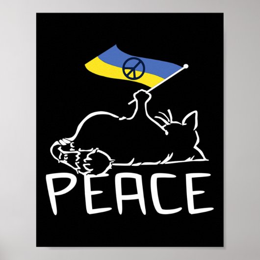 Poster Chat avec le drapeau de l'Ukraine (Devant)
