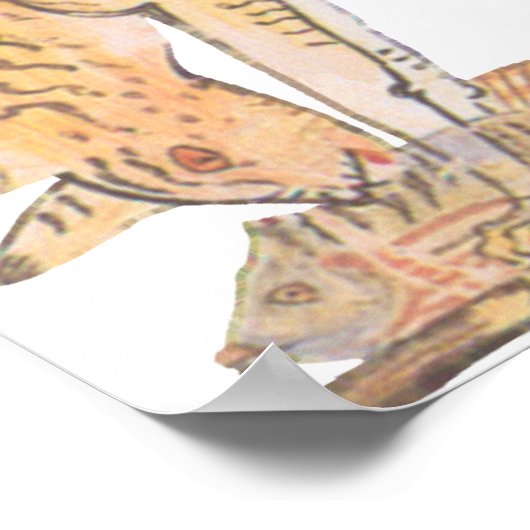 Poster chat avec poisson (Coin)