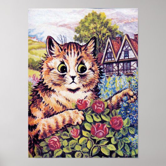 Poster Chat avec Rose, Louis Wain (Devant)