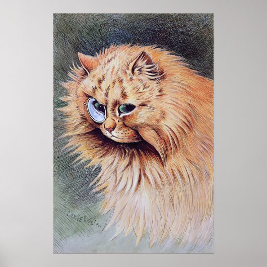 Poster Chat avec un monocle, Louis Wain (Devant)