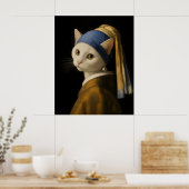 Poster Chat avec une perle d'oreille (Cuisine)