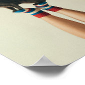 Poster Chat Balancing sur Chaussettes rayées, Chat Noir (Coin)