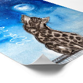 Poster Chat Bengale Souhaite Sur Une Étoile (Coin)