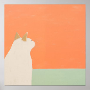 Poster Chat blanc