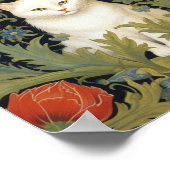 Poster Chat blanc Art nouveau dans le jardin (Coin)