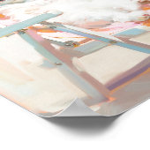 Poster Chat blanc avec chaise de plage et lunettes de sol (Coin)