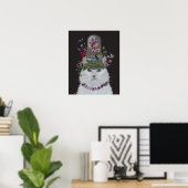Poster Chat blanc avec cloche papillon (Bureau à domicile)