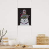 Poster Chat blanc avec cloche papillon (Cuisine)