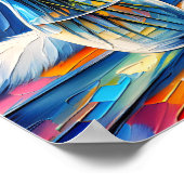 Poster Chat blanc dans le rebord de fenêtre Vue sur l'océ (Coin)