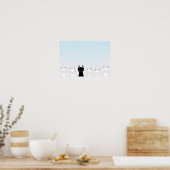 Poster Chat blanc et chat noir (Cuisine)