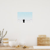 Poster Chat blanc et chat noir (Cuisine)