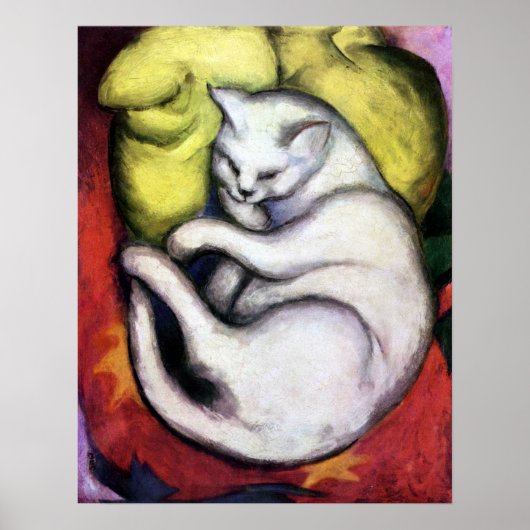 Poster Chat blanc, Franz Marc (Devant)