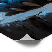 Poster Chat bleu énorme avec une sorcière méchante dans u (Coin)