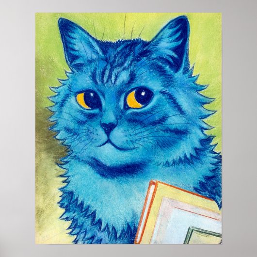 Poster Chat bleu, Louis Wain (Devant)