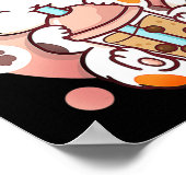 Poster Chat Boba Tea Bubble Tea Anime Kawaii Neko pour fi (Coin)