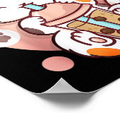 Poster Chat Boba Tea Buble Tea Anime Kawaii Neko (Coin)