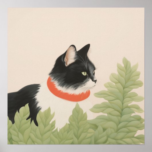 Poster Chat Boho mignon (Devant)