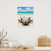 Poster Chat bronzage à la plage (Cuisine)