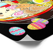 Poster Chat Bunny Ears Ramen Kawaii Jour de Pâques Anime  (Coin)
