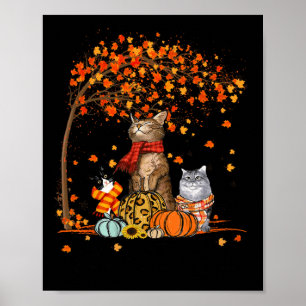 Poster Chat C’est l’automne Y’all Citrouille Automne Hall