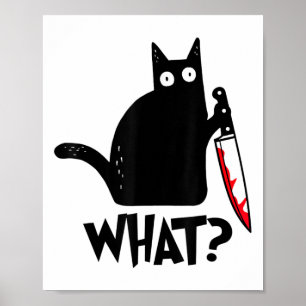 Poster Chat Ce Chat Noir Amusant Chat Meurtrier Avec Cout