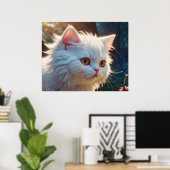 Poster *~*  Chat Chaton 5:4  Chaton Blanc Cheveux Longs F (Bureau à domicile)