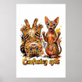 Poster Chat Chat's Deux Divas, Un Regard Fixe sur un Chat (Devant)
