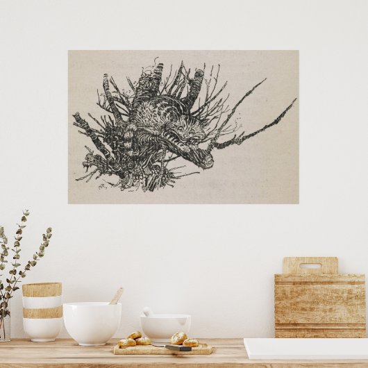 Poster Chat Cheshire dans un arbre Arthur Rackham (Cuisine)