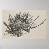 Poster Chat Cheshire dans un arbre Arthur Rackham (Devant)