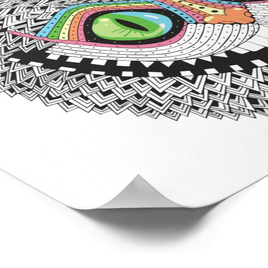 Poster Chat Cheshire Psychédélique (Coin)