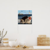Poster Chat chevauchant un requin (Cuisine)