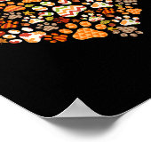 Poster Chat Chien Cute Empreinte de patte Citrouille Auto (Coin)