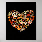 Poster Chat Chien Cute Empreinte de patte Citrouille Auto (Devant)