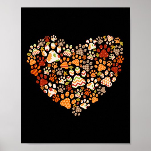 Poster Chat Chien Cute Empreinte de patte Citrouille Auto (Devant)