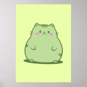 Poster Chat Chubby Matcha Vert (Devant)