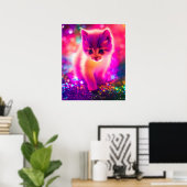 Poster chat coloré (Bureau à domicile)