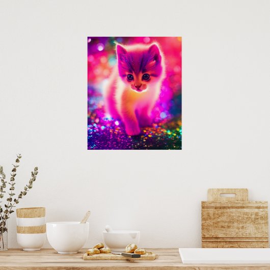 Poster chat coloré (Cuisine)