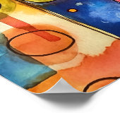 POSTER CHAT COLORÉ BLANC (Coin)