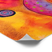 POSTER CHAT COLORÉ BLANC (Coin)