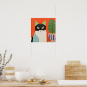 Poster Chat confortable (Cuisine)