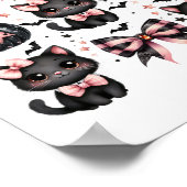 Poster Chat Coquette Halloween Vaches noir rose Halloween (Coin)