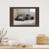 Poster Chat couché (Cuisine)