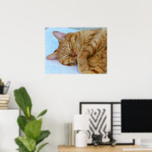 Poster Chat couché (Bureau à domicile)