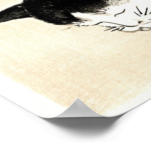 Poster Chat couché par Kono Bairei (Coin)