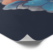 Poster Chat Cute Blanc Floral Kitty (Coin)