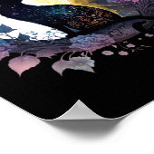 Poster Chat Cute Motif Chat En Chat Lune (Coin)