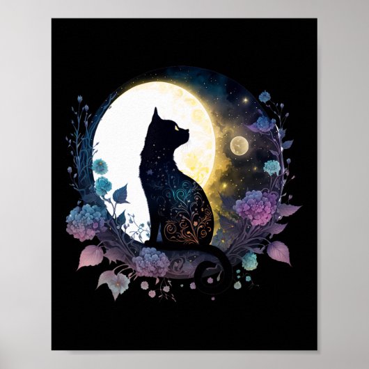 Poster Chat Cute Motif Chat En Chat Lune (Devant)