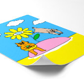 Poster Chat d'ambiance estivale colorée (Coin)