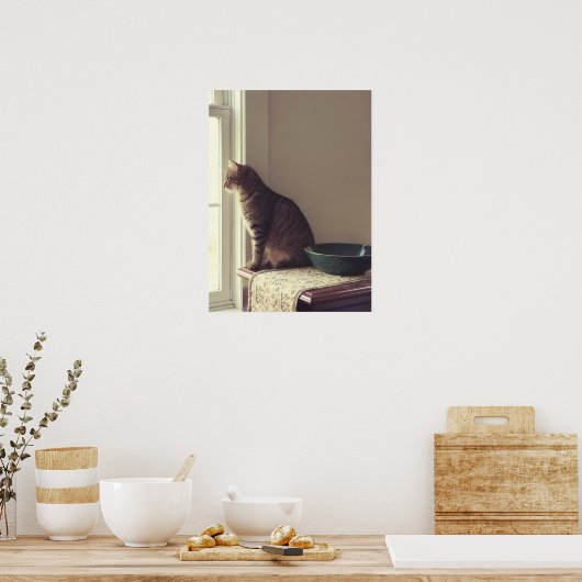 Poster Chat dans la fenêtre (Cuisine)