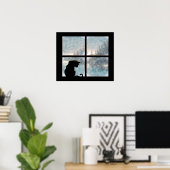 Poster chat dans la fenêtre (Bureau à domicile)